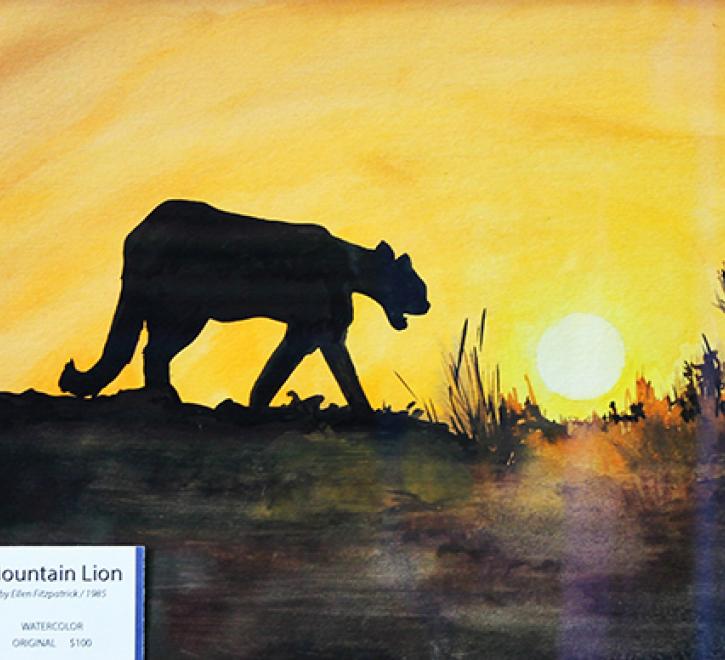 Mountain Lion  - watercolor